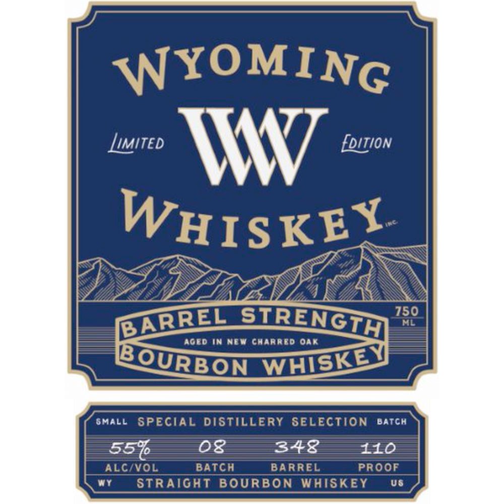 Wyoming Whiskey Barrel Strength Straight Bourbon Bourbon Wyoming Whiskey   