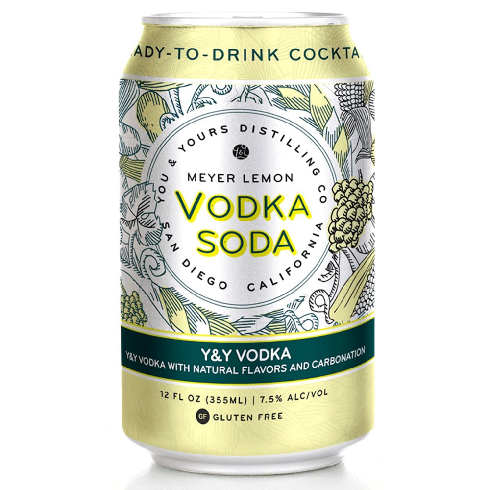 You & Yours Distilling Meyer Lemon Vodka Soda 4PK Canned Cocktails You & Yours Distilling Co   