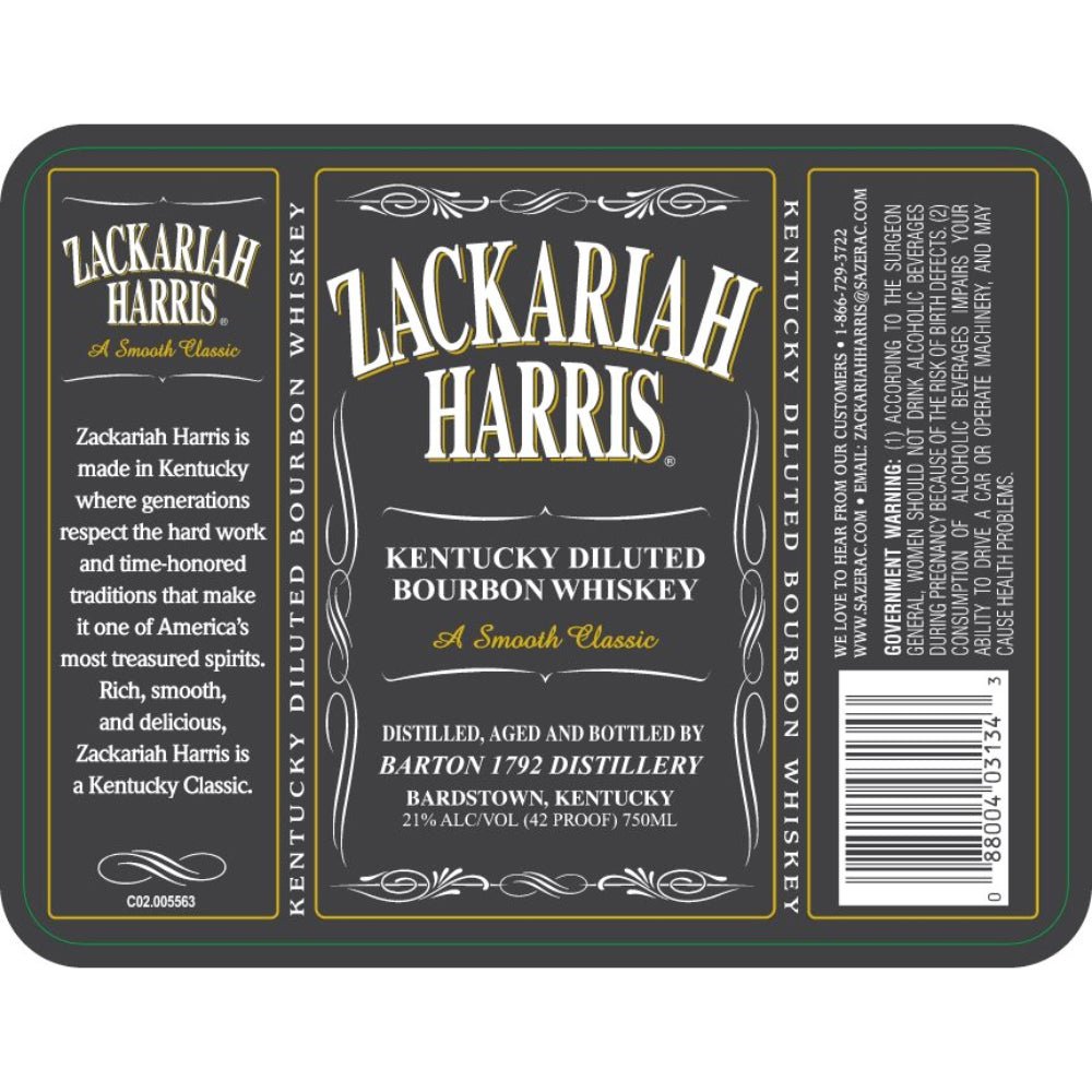 Zackariah Harris Kentucky Diluted Bourbon Bourbon Black Ridge   